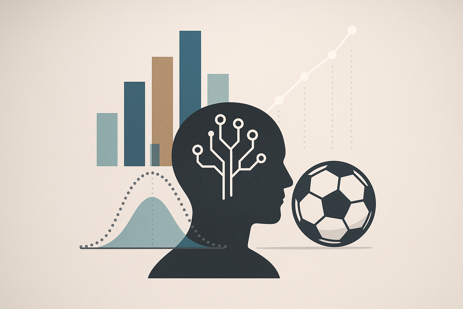 Grafico astratto che rappresenta probabilità e analisi dati applicate ai pronostici sportivi