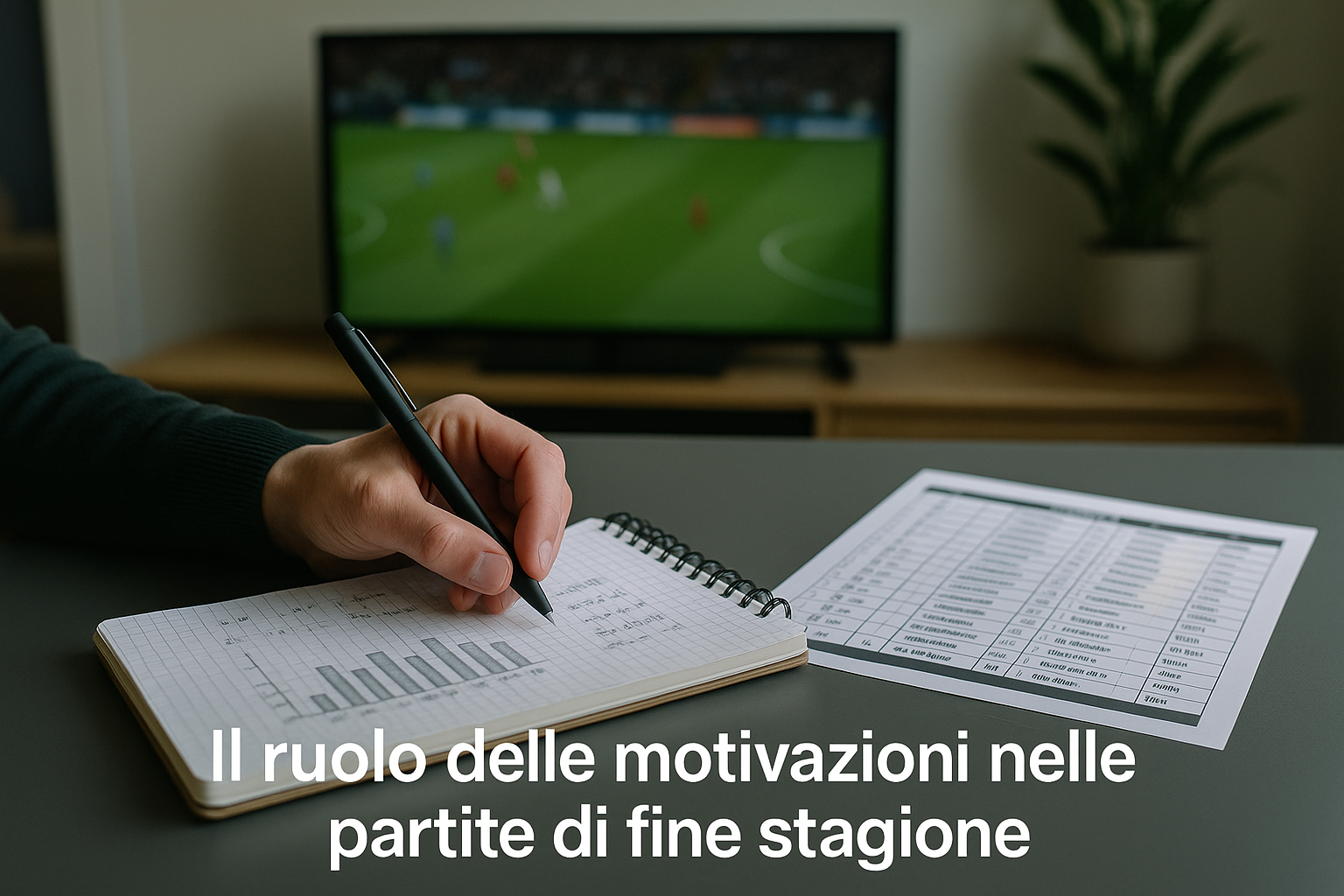 Appunti e calendario per analizzare le motivazioni nelle partite di fine stagione